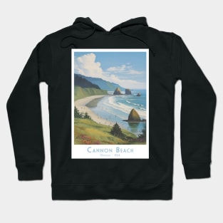 Cannon Beach, Oregon - Vintage Travel Poster Hoodie